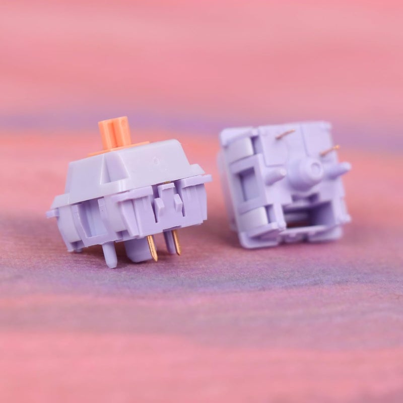 EPOMAKER Mechanical Switches Set for Mechanical Gaming Keyboard, 100 Pieces, Pre-Lubed Switch, Linear/Tactile/Clicky, 5-Pin Creamy Switch with MX Keycaps (Wisteria(Tactile)) - Image 5